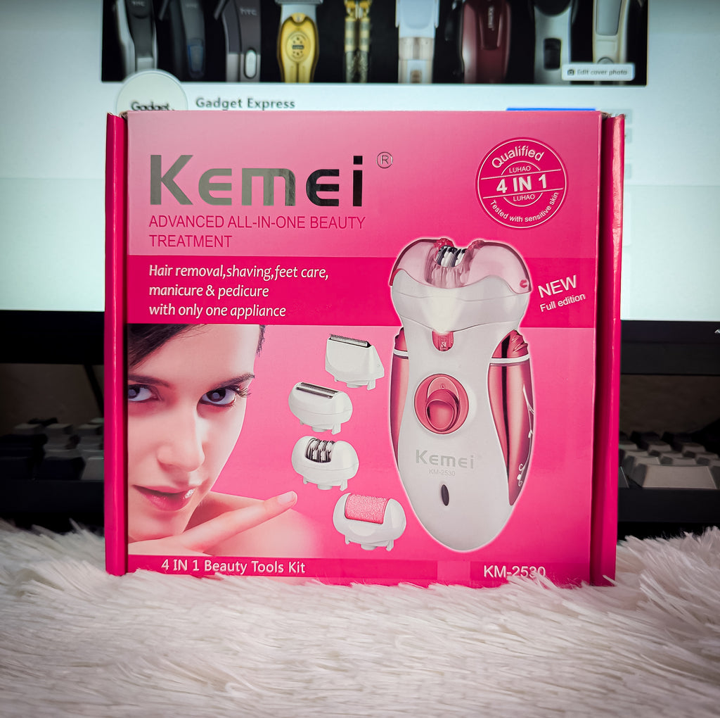 Kemei KM-2530 Professional 4-in-1 Beauty Care Kit – Rechargeable Epilator, Shaver & Trimmer