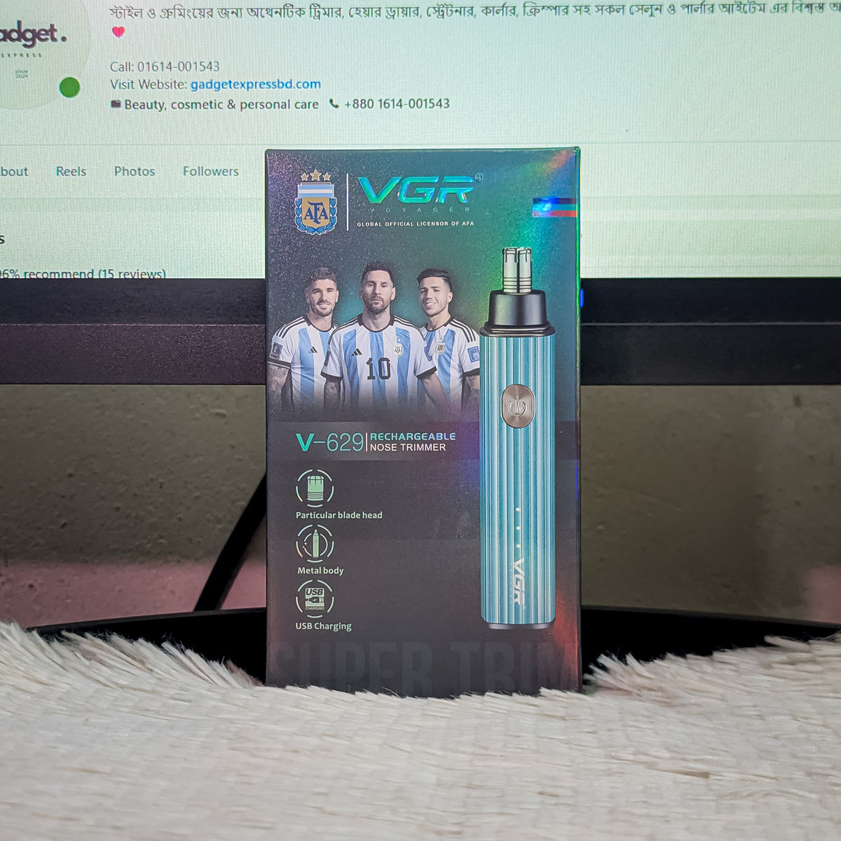 VGR V-629 Professional Nose & Ear Trimmer – Premium Metal Body Precision Grooming Trimmer