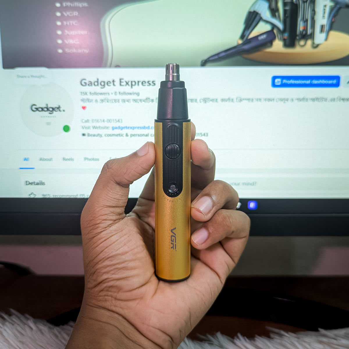 VGR V-626 Professional 2-in-1 Nose & Detail Trimmer