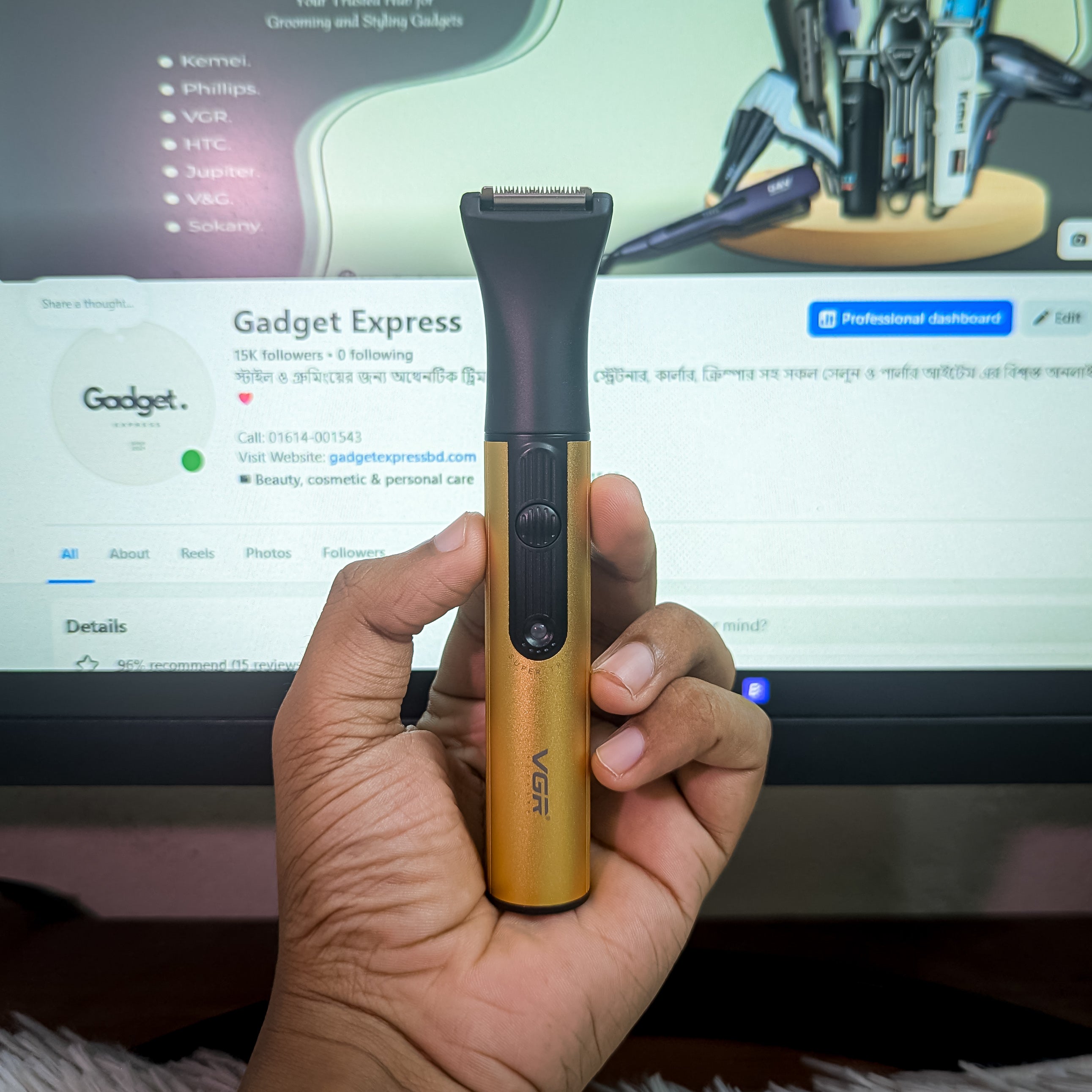 VGR V-626 Professional 2-in-1 Nose & Detail Trimmer