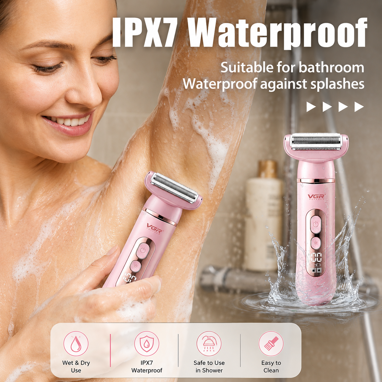 VGR V-763 Professional 5-in-1 Lady Care Set – IPX7 Waterproof Multi-Functional Trimmer & Grooming Kit