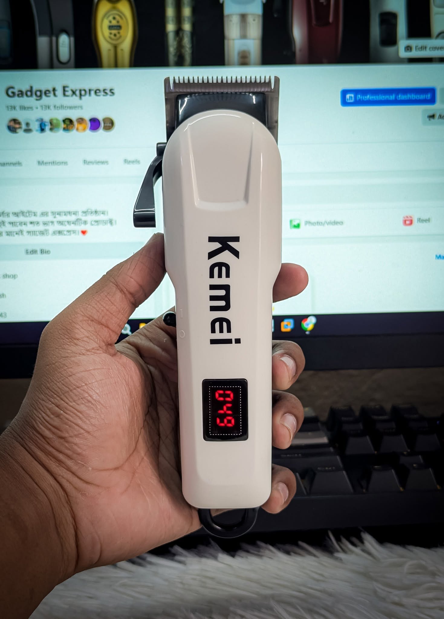 Kemei KM-809A Professional Hair Trimmer for Men – Rechargeable & Cordless