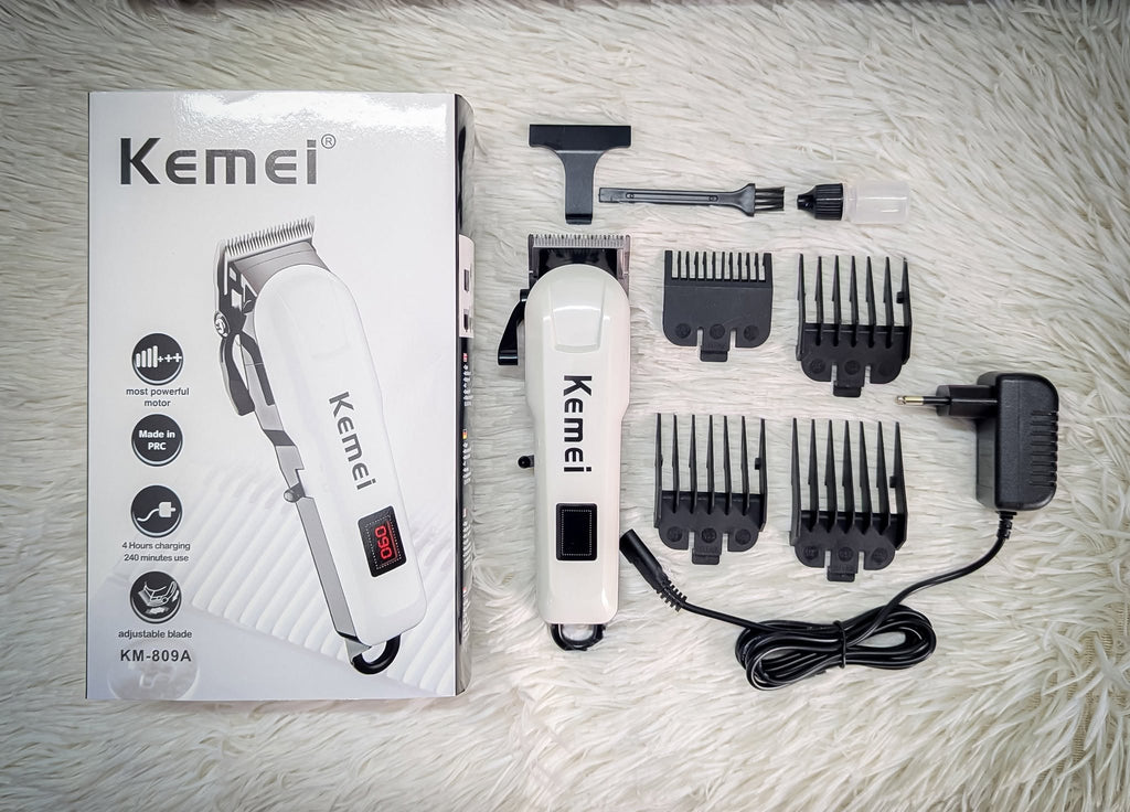 Kemei KM-809A Professional Hair Trimmer for Men – Rechargeable & Cordless