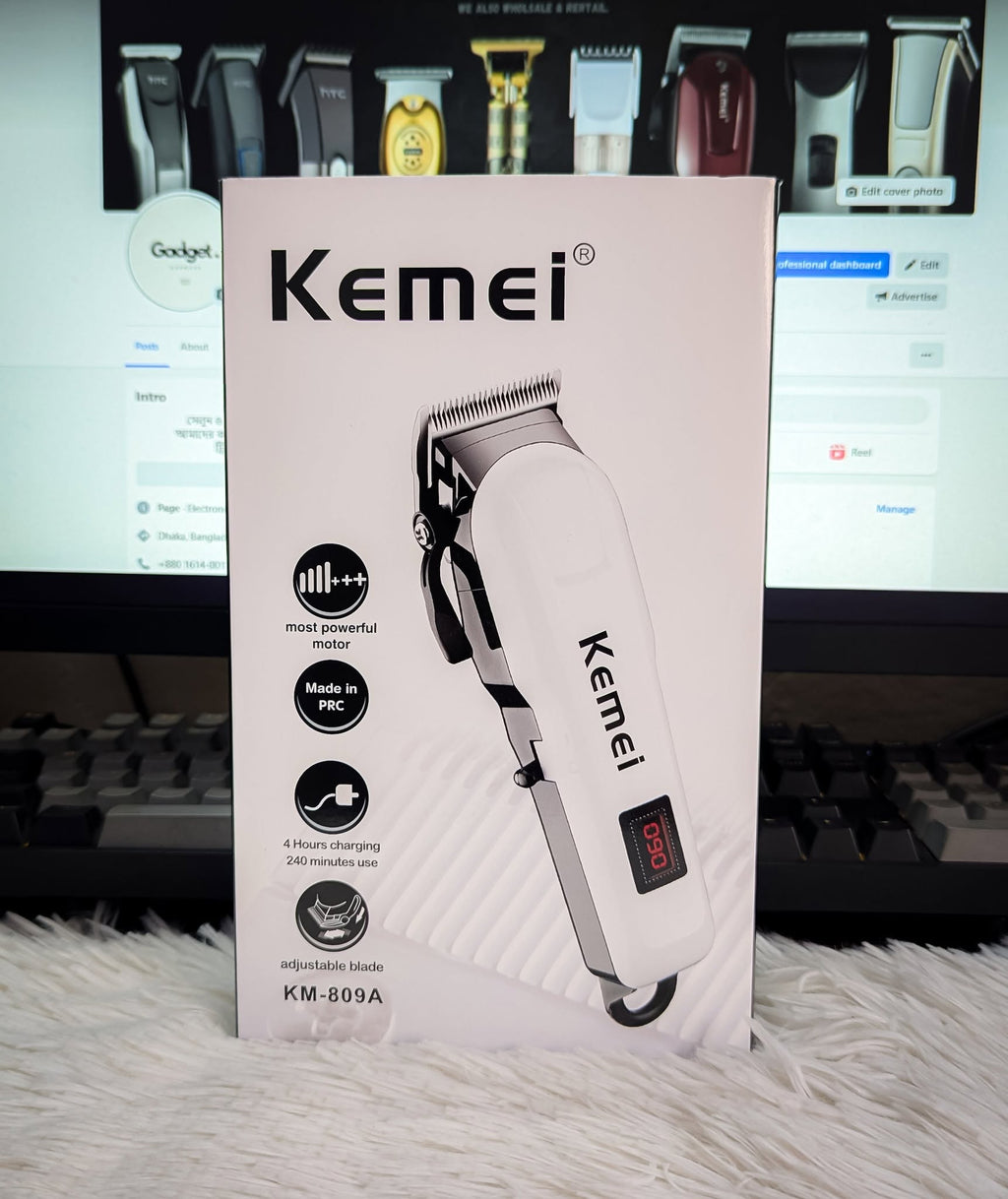 Kemei KM-809A Professional Hair Trimmer for Men – Rechargeable & Cordless
