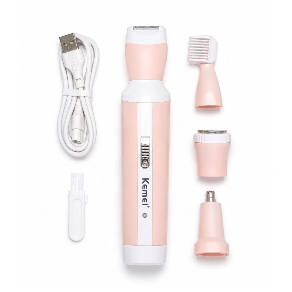 Kemei KM-3024 4-in-1 Rechargeable Lady Shaver & Trimmer
