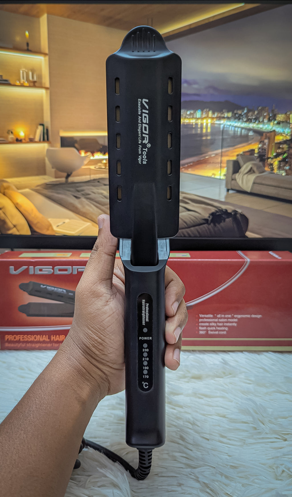 VIGOR V-908 Ceramic Tourmaline Hair Straightener
