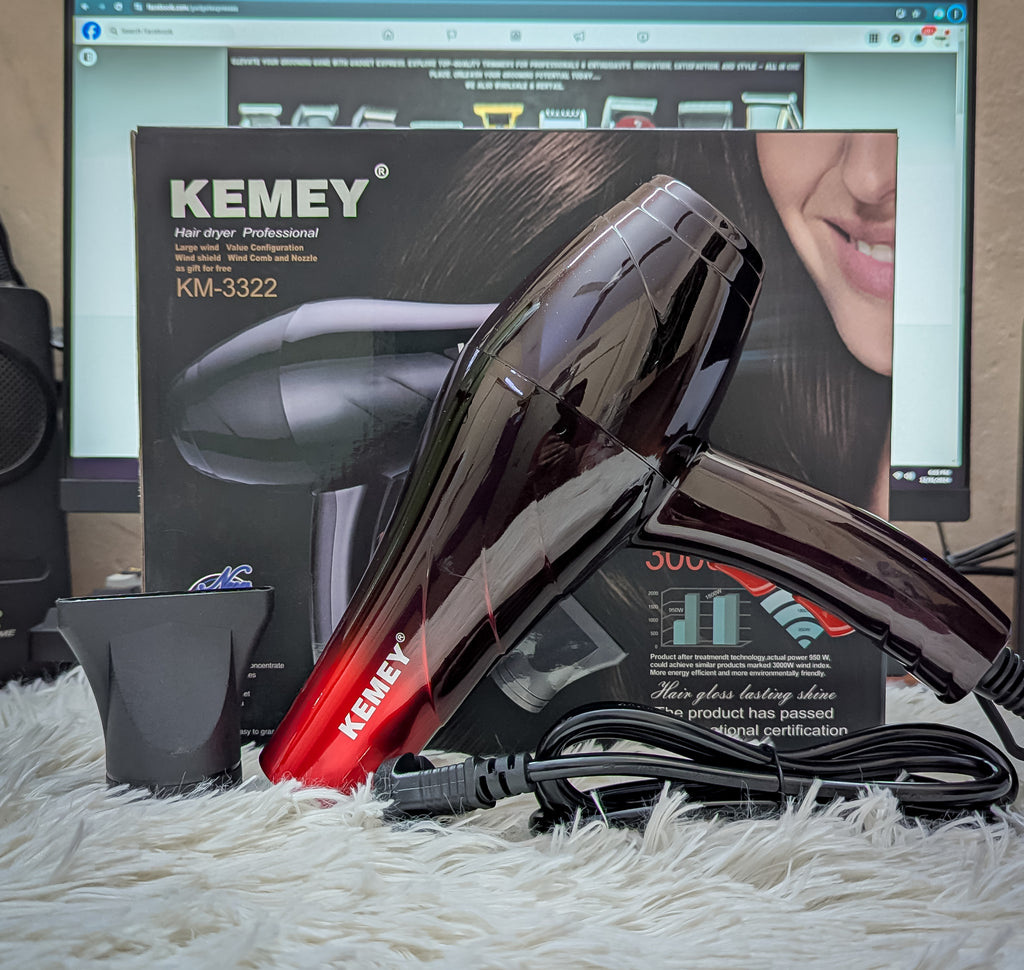 Kemei KM-3322 3-in-1 Professional Hair Dryer
