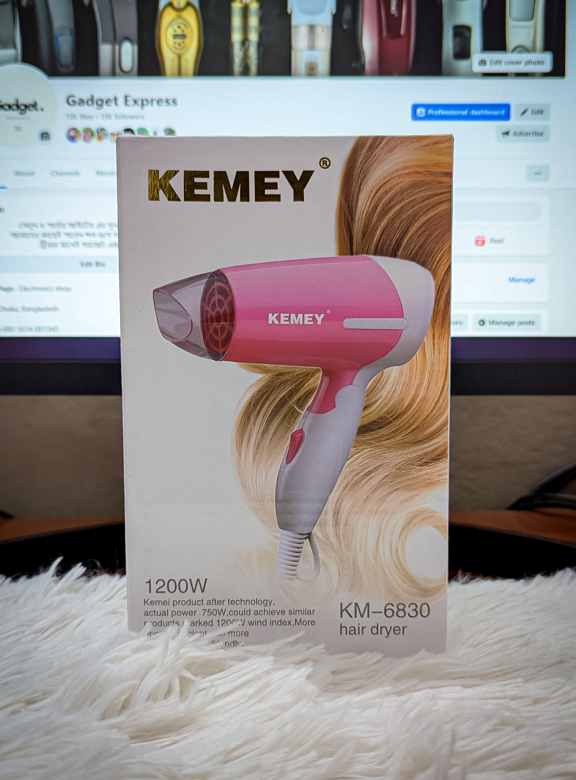 Kemei KM-6830 Foldable Hair Dryer for Women