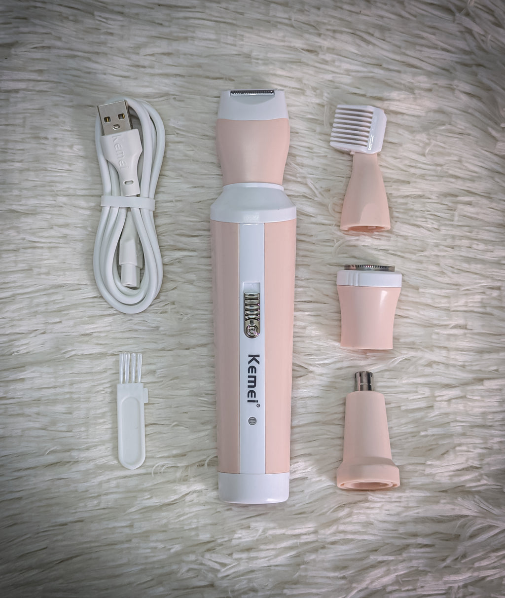 Kemei KM-3024 4-in-1 Rechargeable Lady Shaver & Trimmer