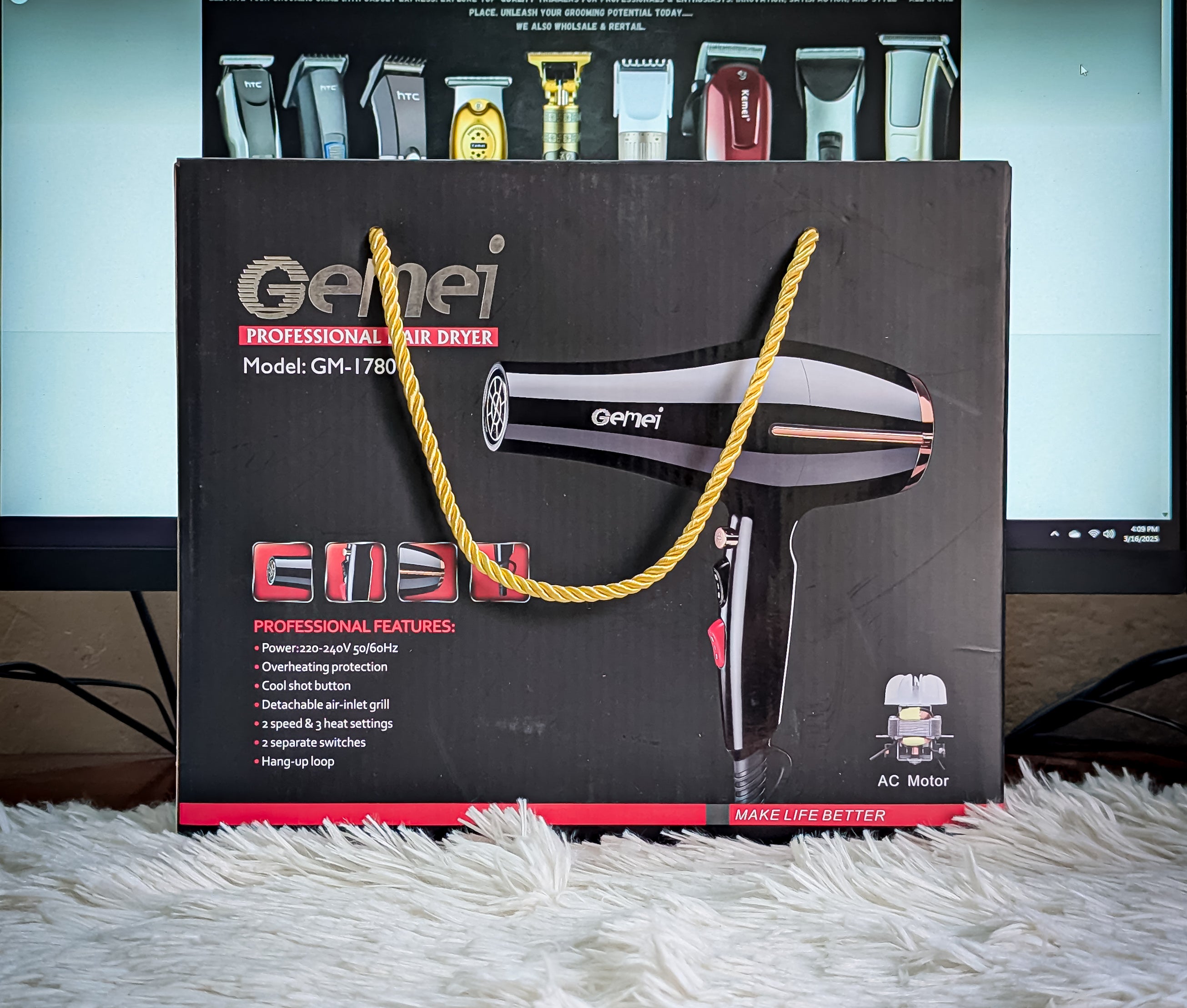 Gemei Gm-1780 Professional Hair Dryer 3000W