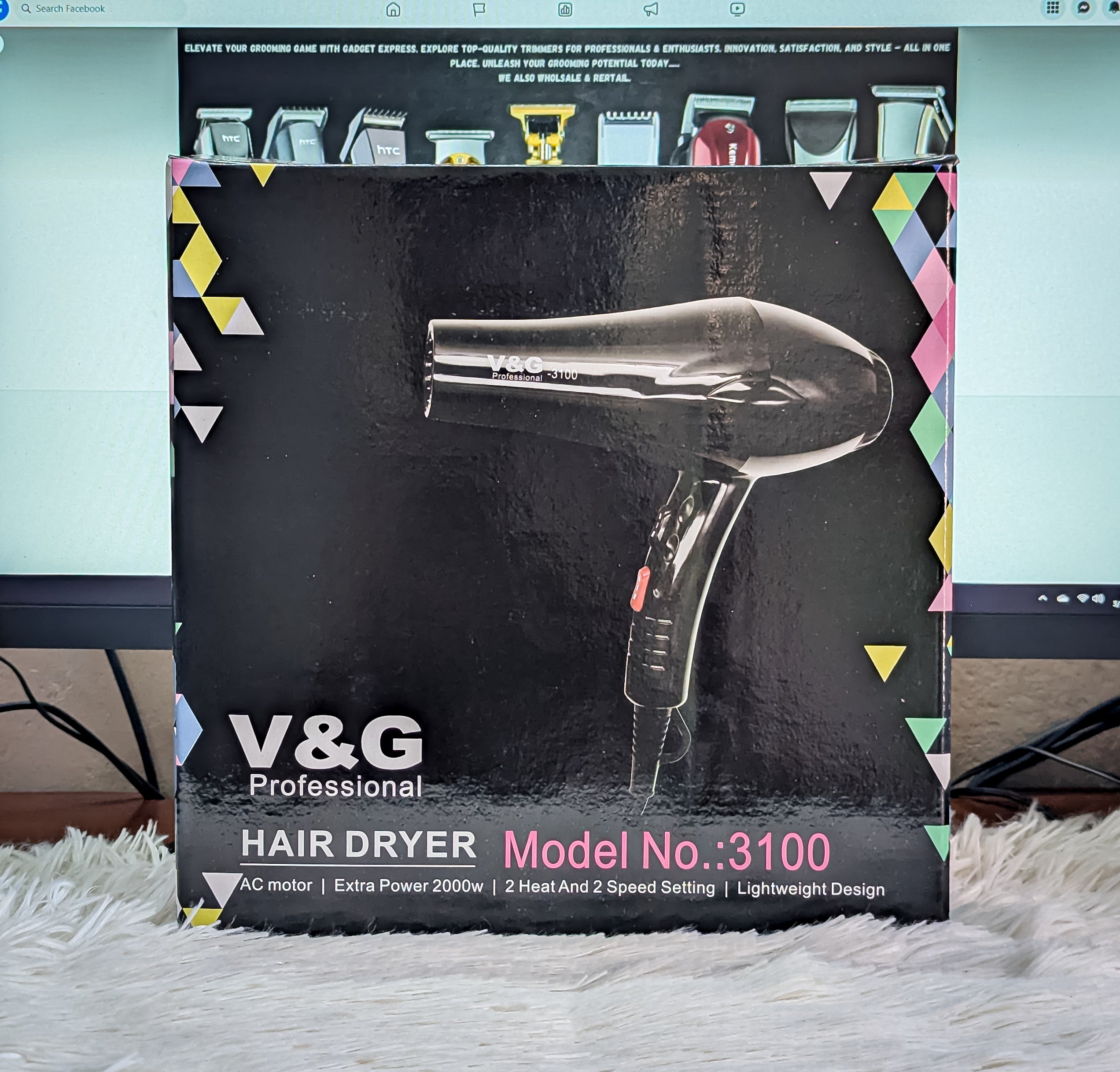 V&G M-3100 Professional Hair Dryer – 1800W AC Motor