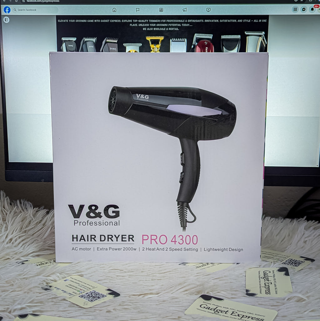 V&G Pro 4300 Professional Hair Dryer with 2000W AC Motor