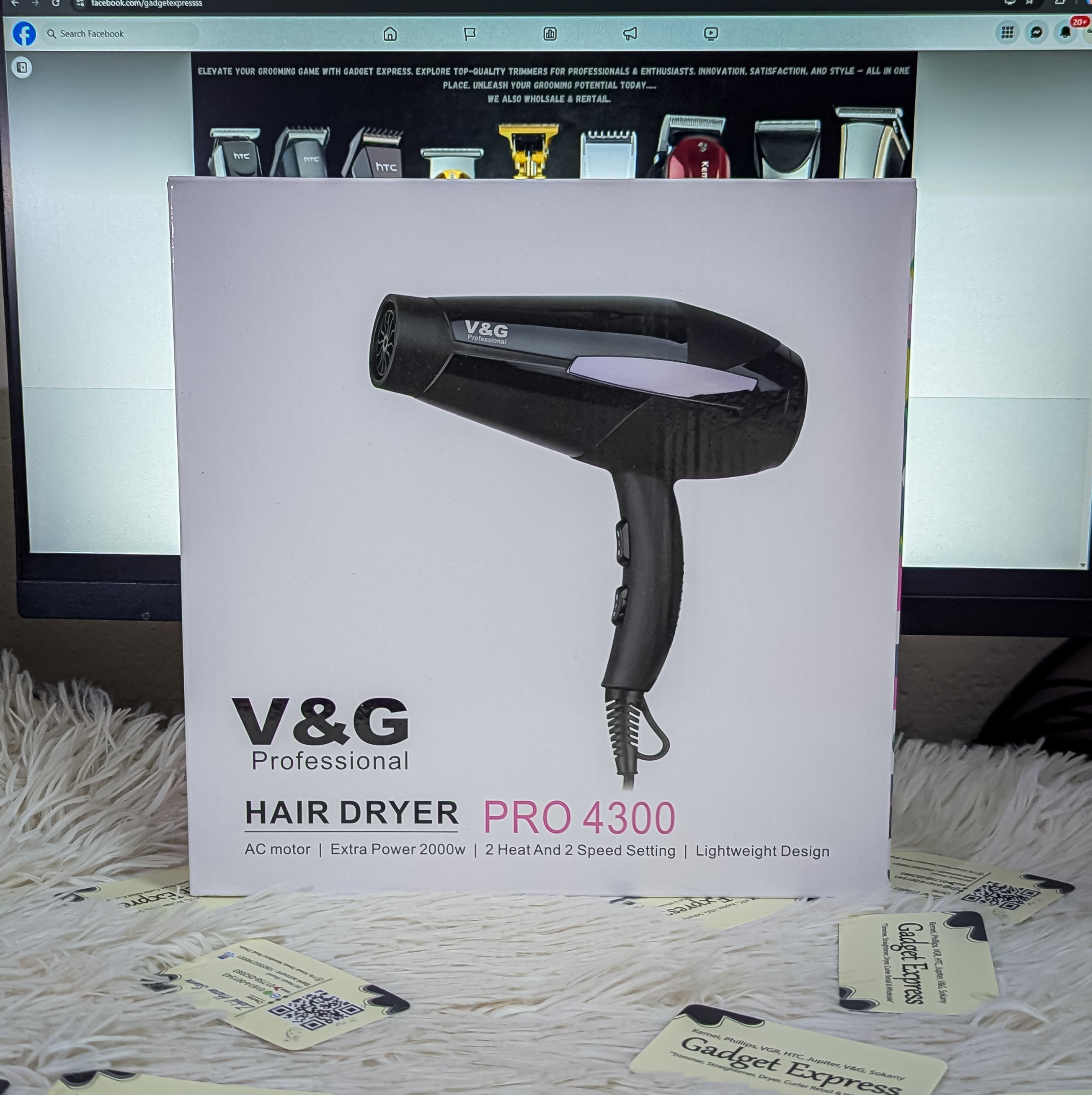 V&G Pro 4300 Professional Hair Dryer with 2000W AC Motor