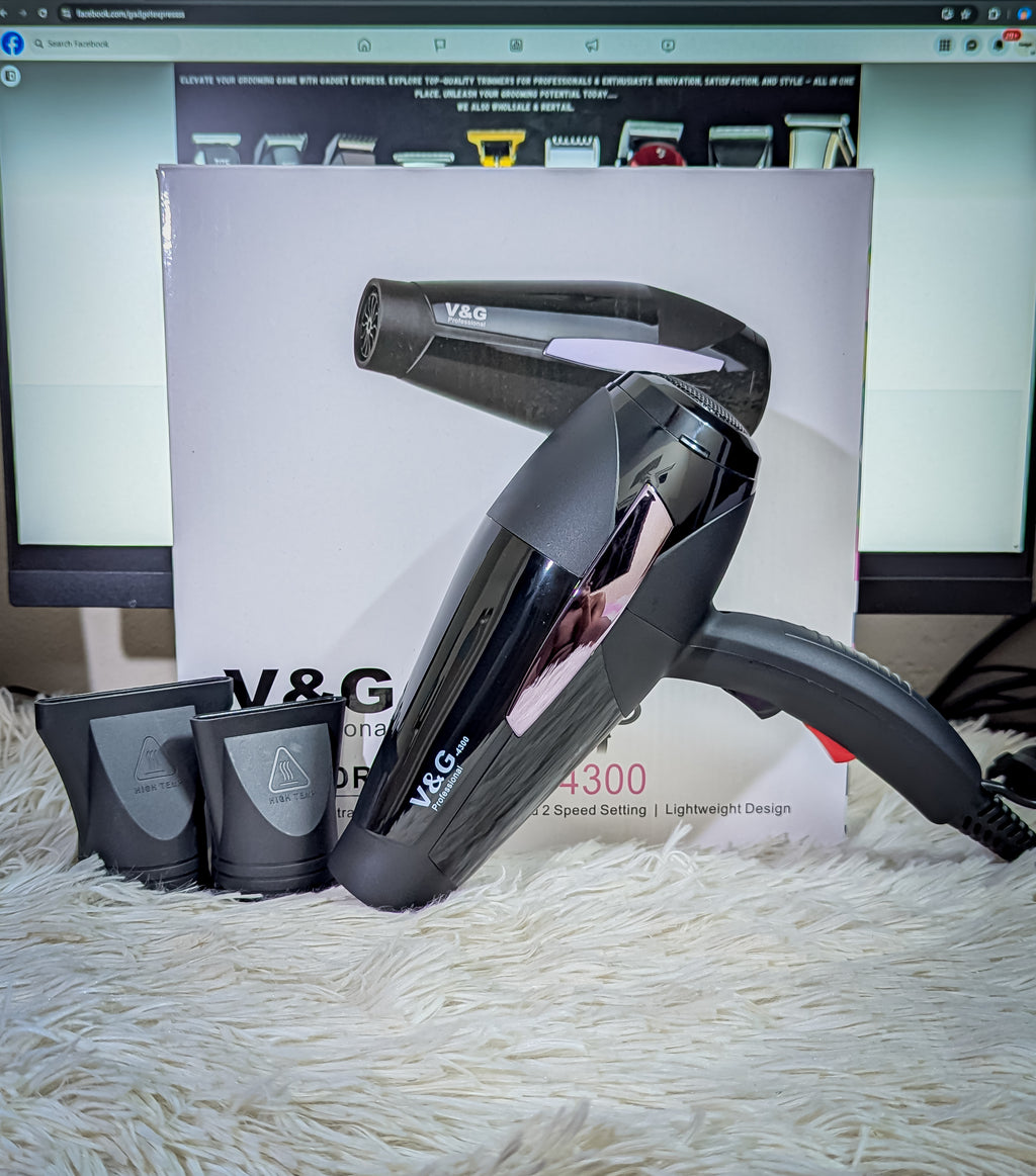 V&G Pro 4300 Professional Hair Dryer with 2000W AC Motor