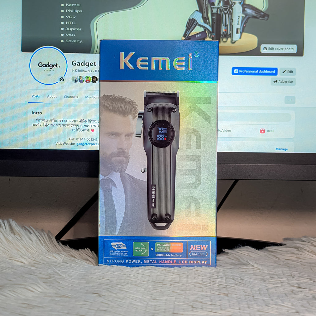Kemei KM-1551 Professional Cordless Hair Clipper &amp; Trimmer