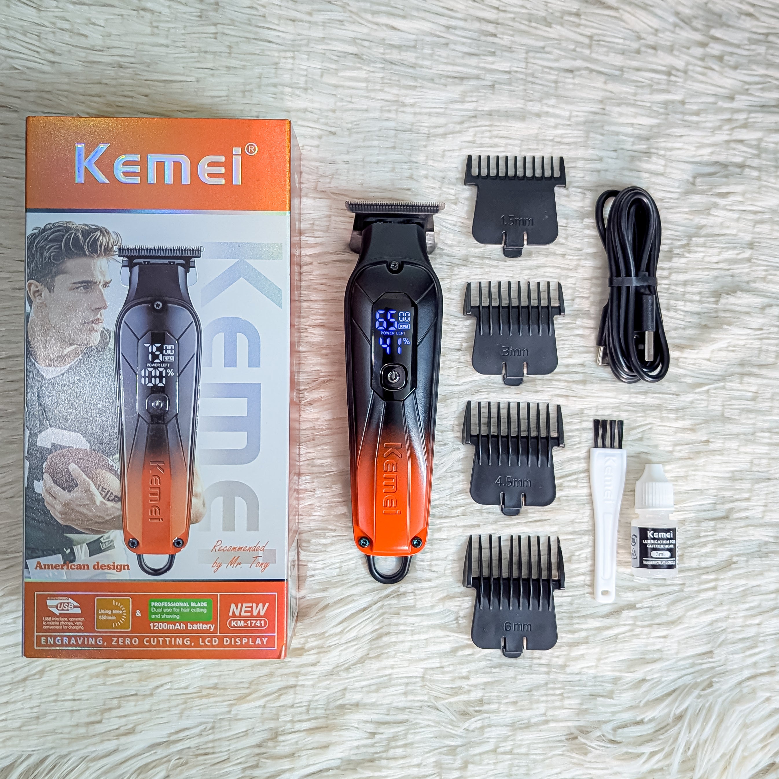 Kemei KM-1741 Professional Rechargeable Beard Trimmer