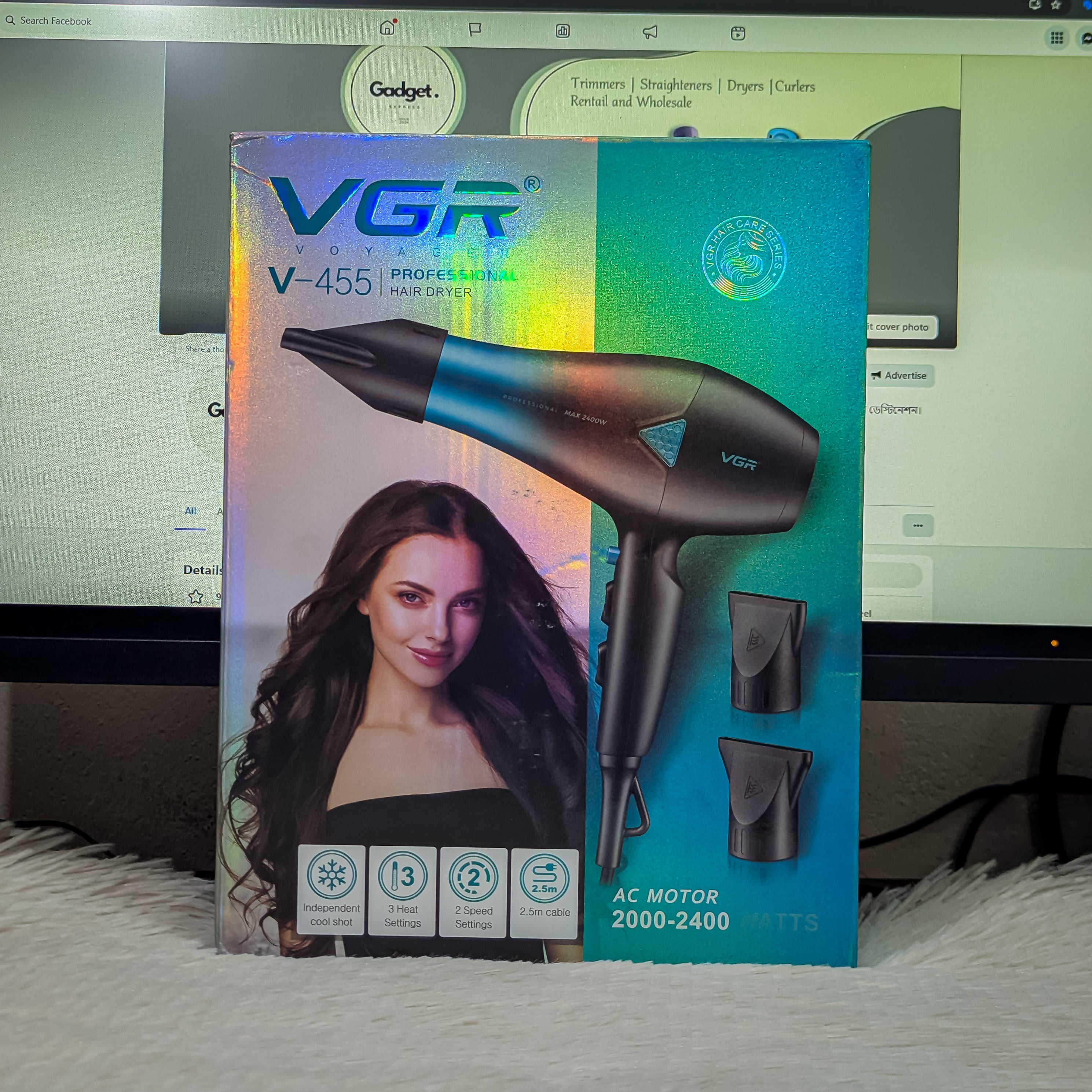 VGR V-455 Professional Hair Dryer with 2000–2400W AC Motor