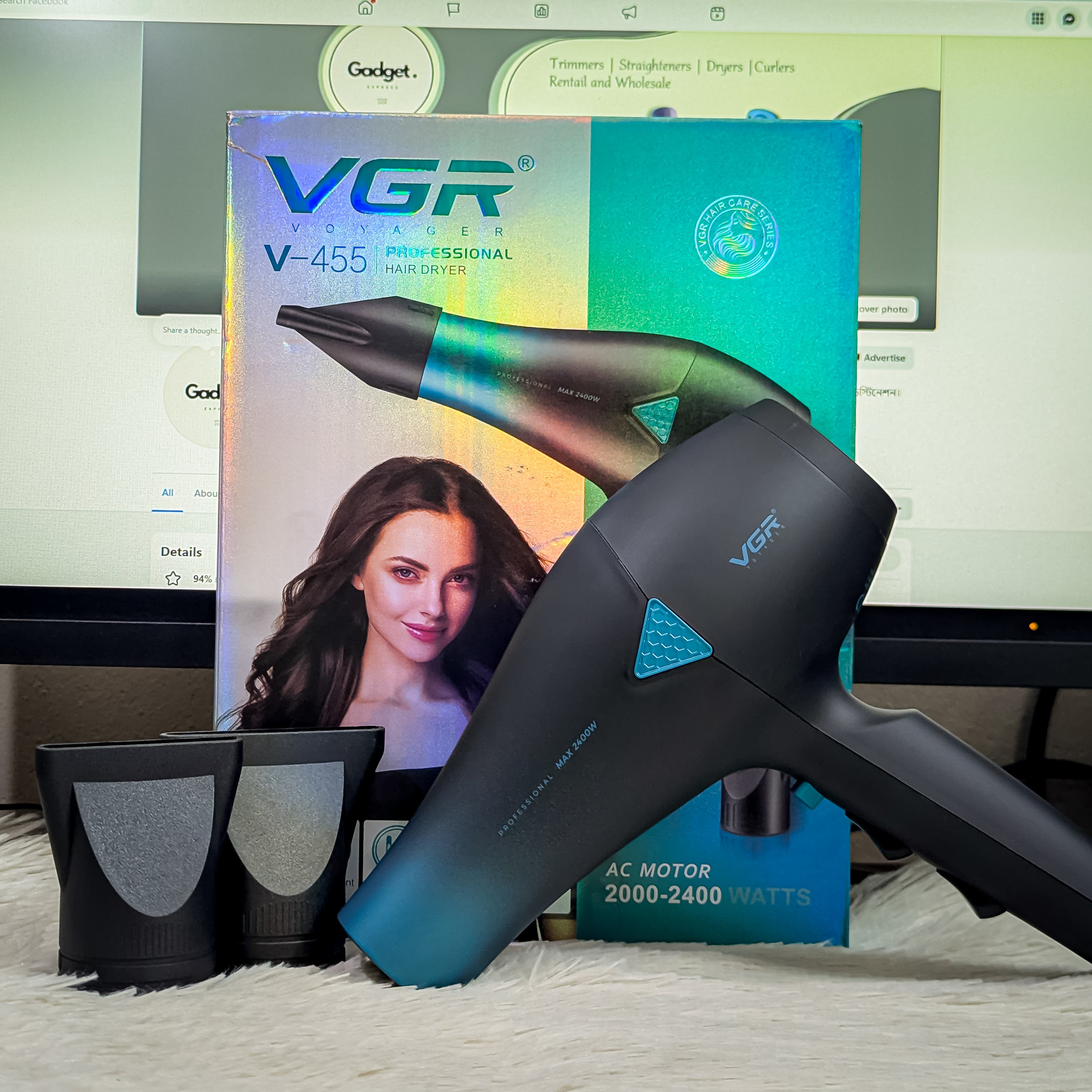 VGR V-455 Professional Hair Dryer with 2000–2400W AC Motor