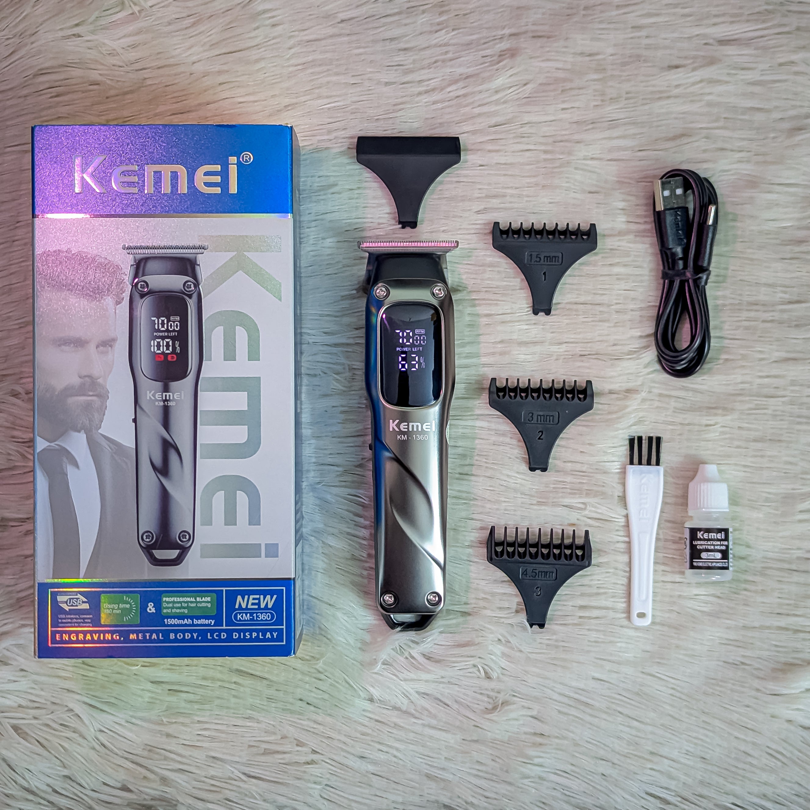 Kemei KM-1360 Professional Cordless Hair Clipper
