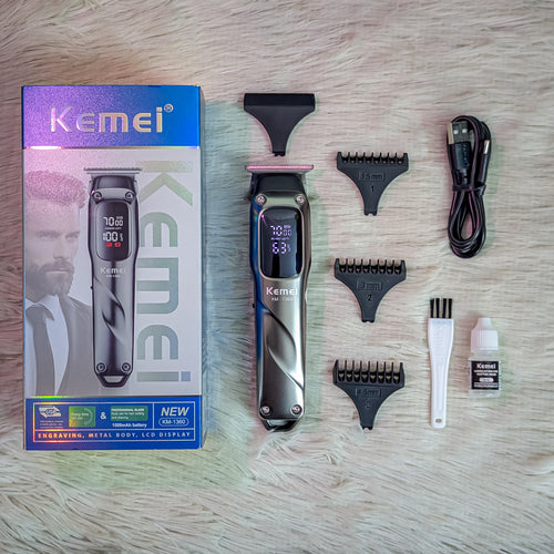 Kemei KM-1360 Professional Cordless Beard Trimmer - 7000RPM