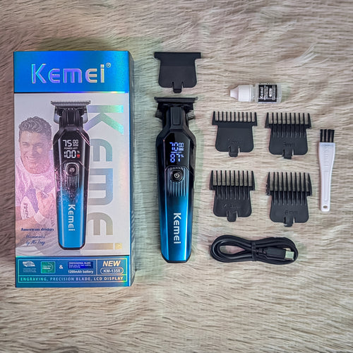 Kemei KM-1358 Cordless Hair Clipper Complete Set